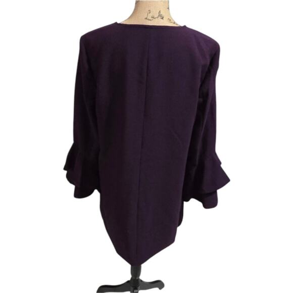 Alfani Royal Purple Zippered Bell Sleeve Jacket / Dress‎ Size Medium New! - Picture 3 of 10
